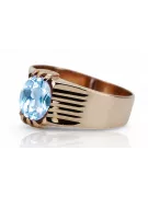 Originálny produkt Vintage 14k s ružovým zlatým Aquamarine Ring vintage šperky VRC007R